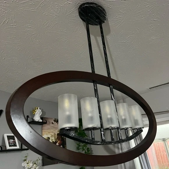 5 Light Linear Chandelier - Picture 2 of 2